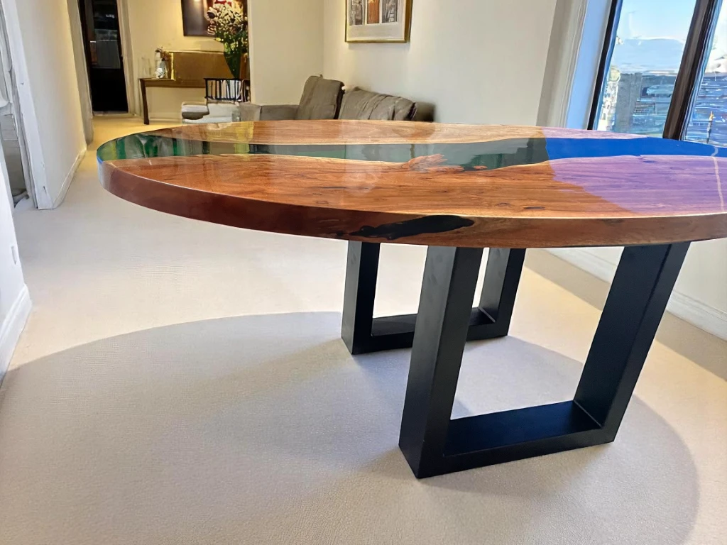 Oval Custom Epoxy Tables for Dining Room : Made-to-Order 